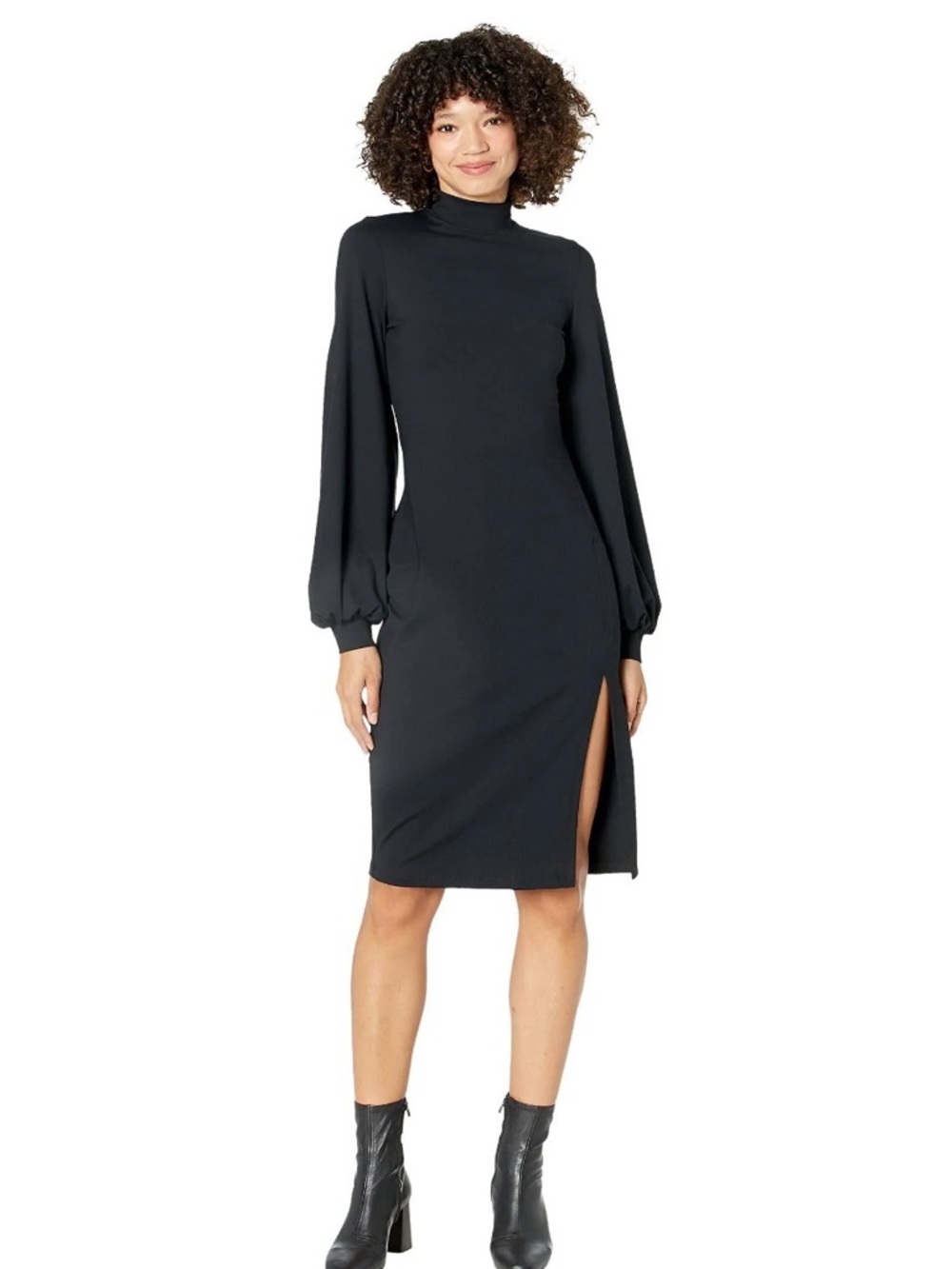 Black Turtleneck Midi Dress